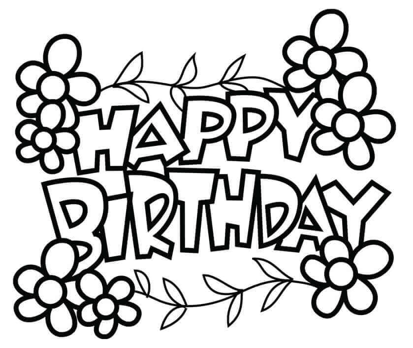 printable coloring pages happy birthday
