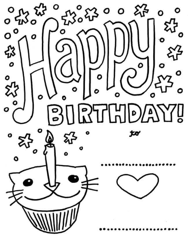 free printable happy birthday coloring pages