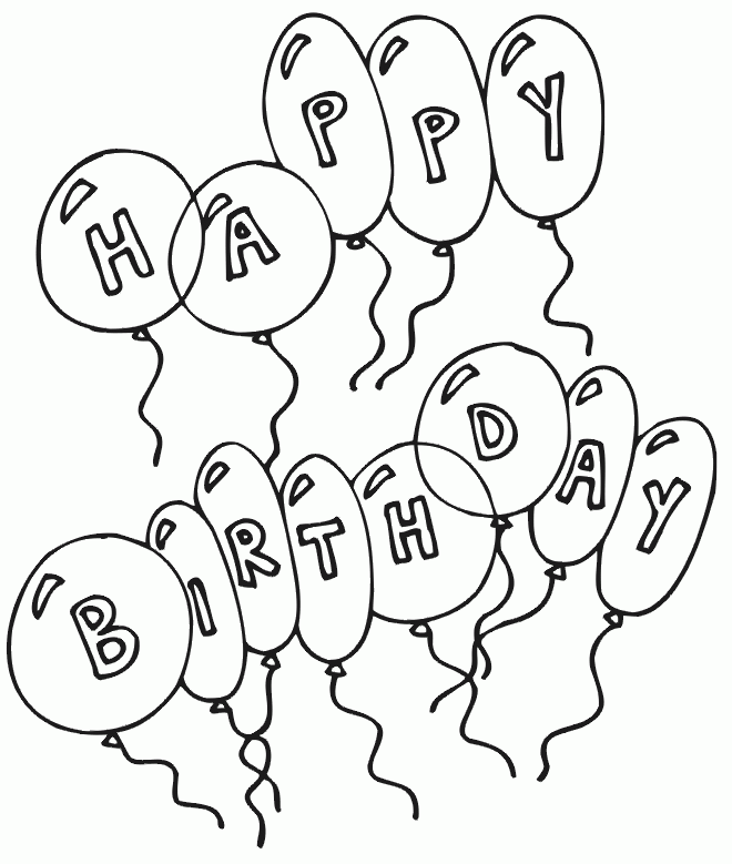 Happy Birthday Coloring Pages