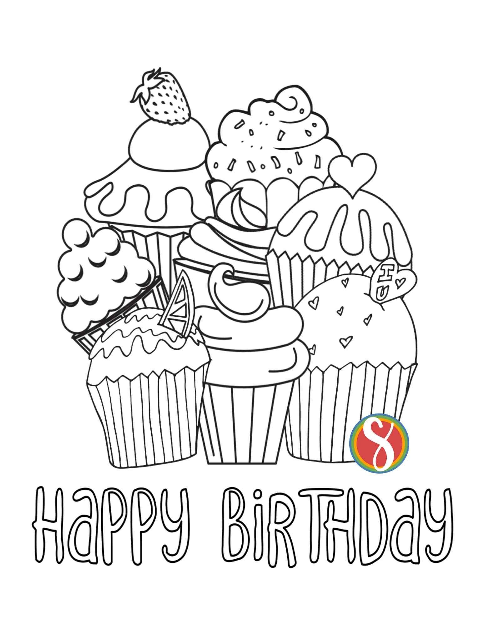 Happy Birthday Coloring Pages Printable
