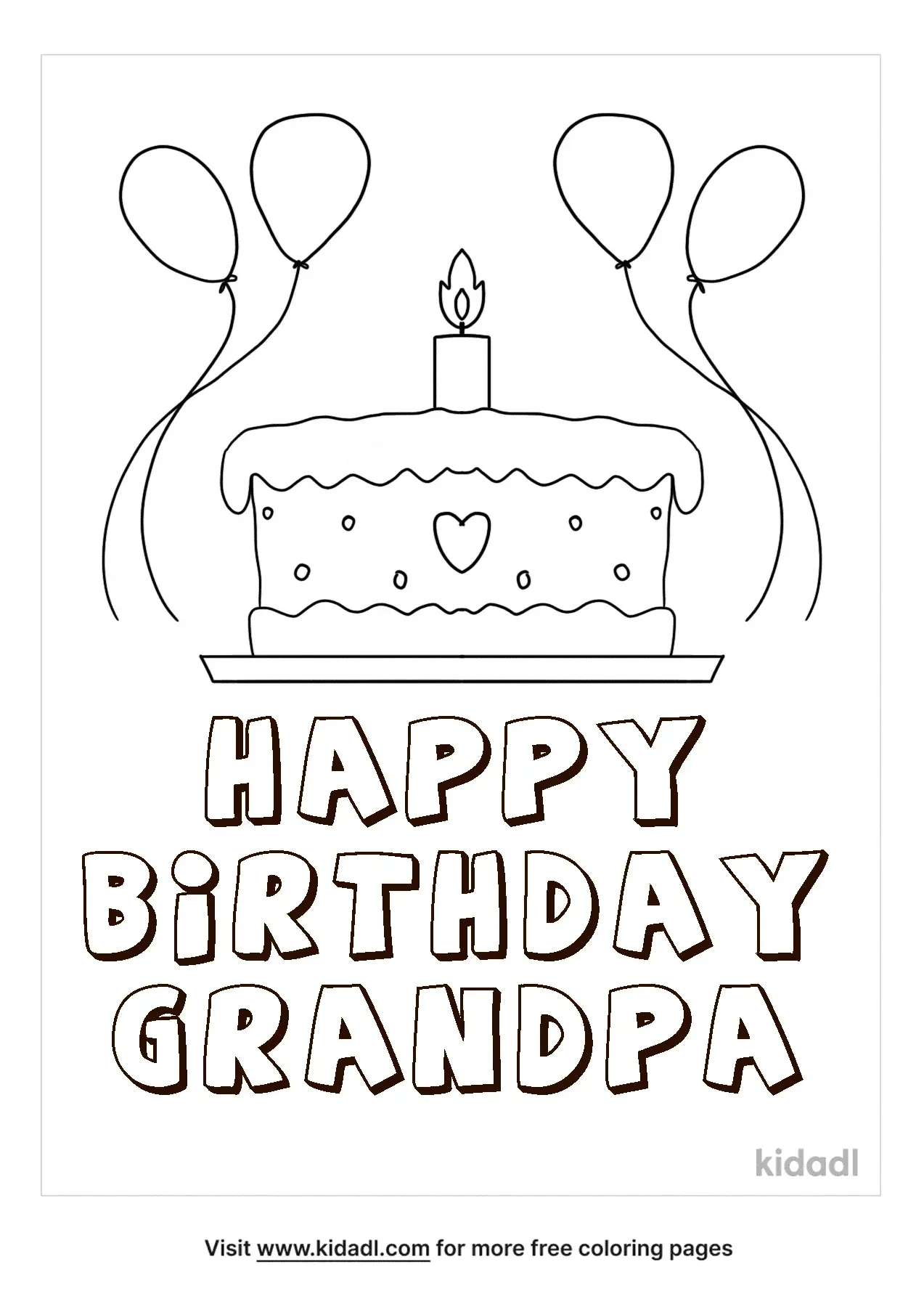 Happy Birthday Grandpa Coloring Page For Kids Holiday Coloring Pages