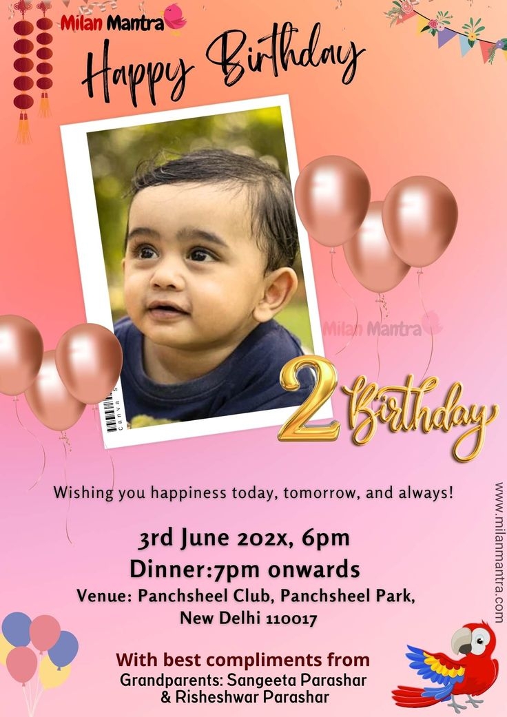 Happy Birthday Invitation Card And Template E Card Milan Ma Birthday