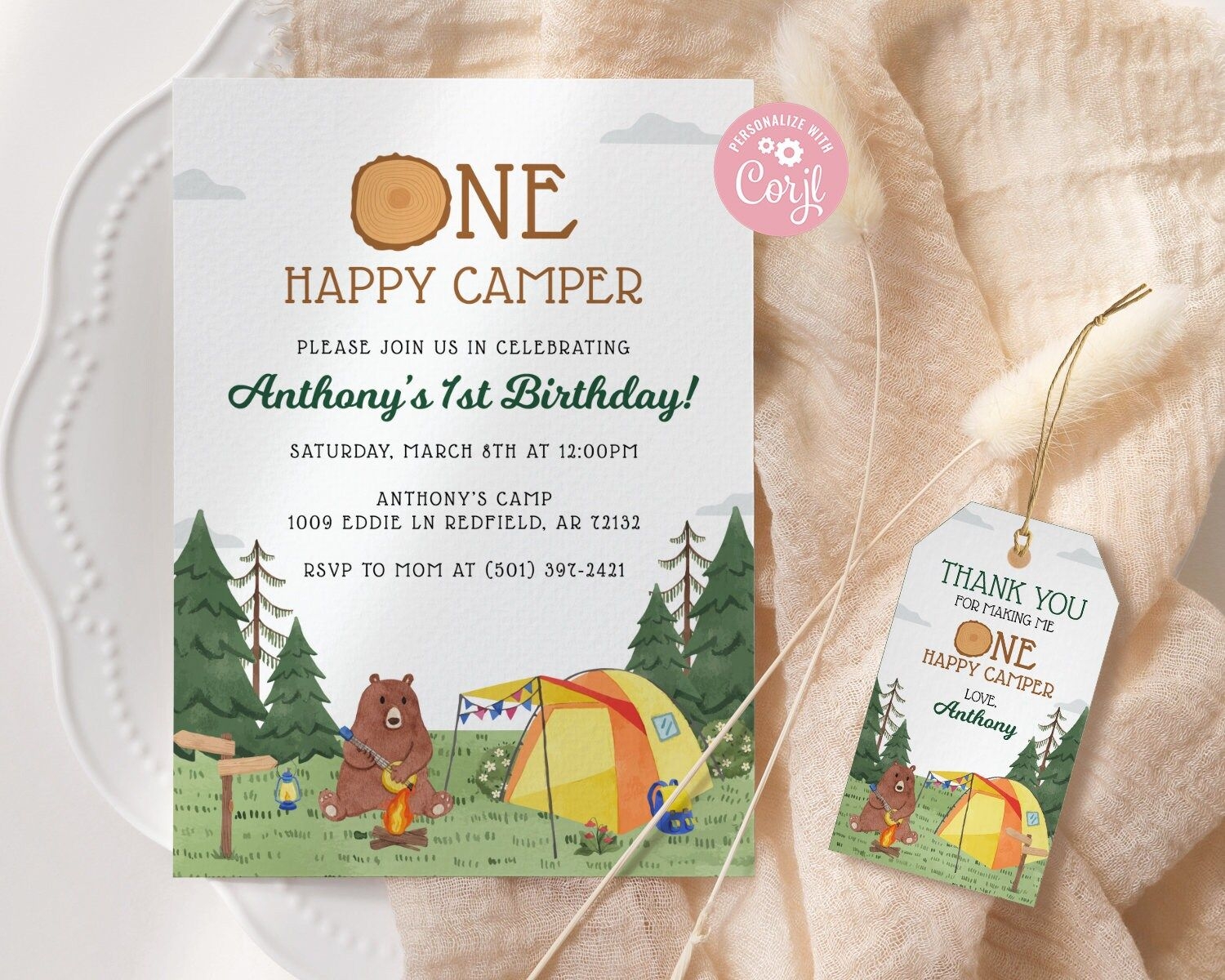 one happy camper birthday invitation template free