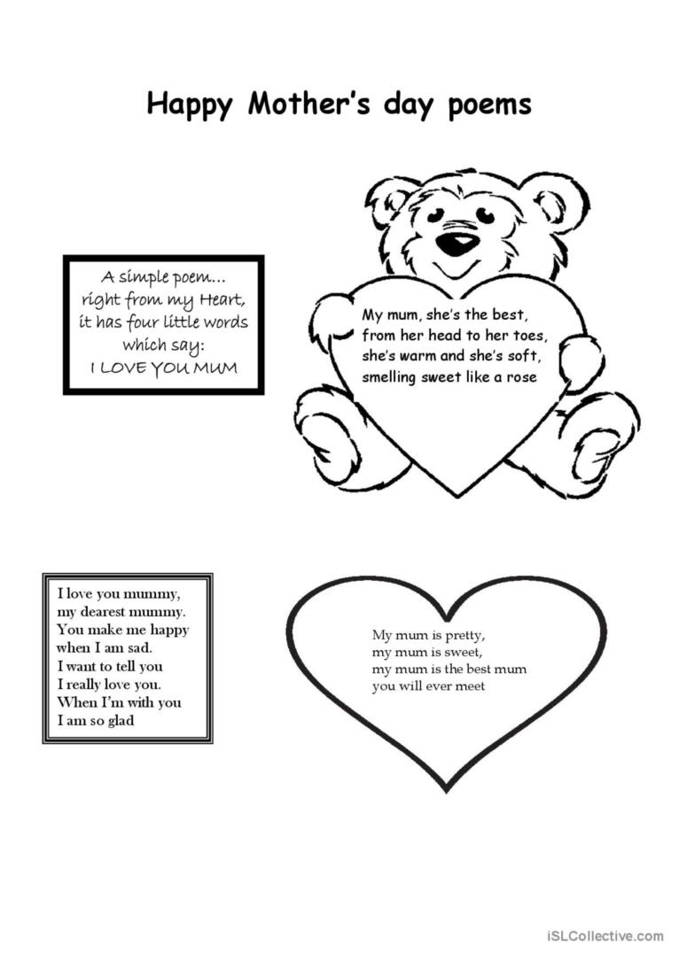 Happy Mothers Day English ESL Worksheets Pdf Doc Worksheets Library