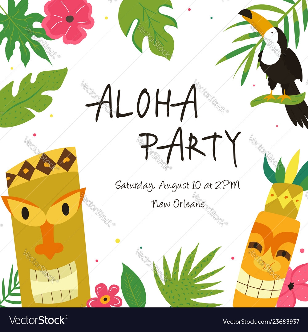 Hawaiian Party Invitation Template Flyer Template