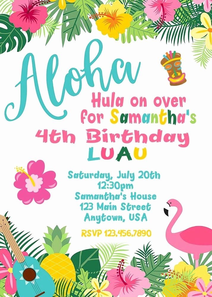 Hawaiian Party Invitation Template Free