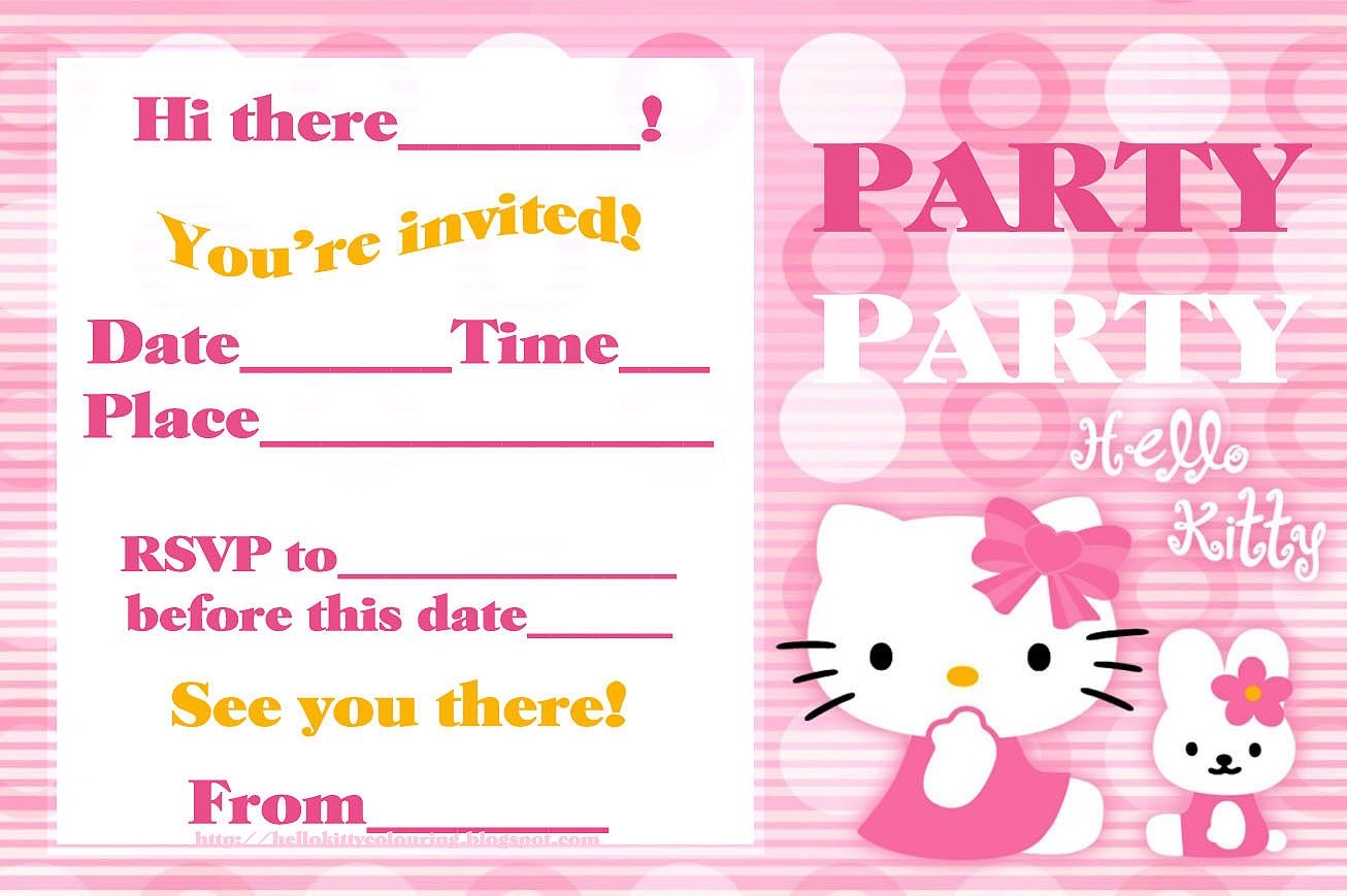 hello kitty birthday invitation template