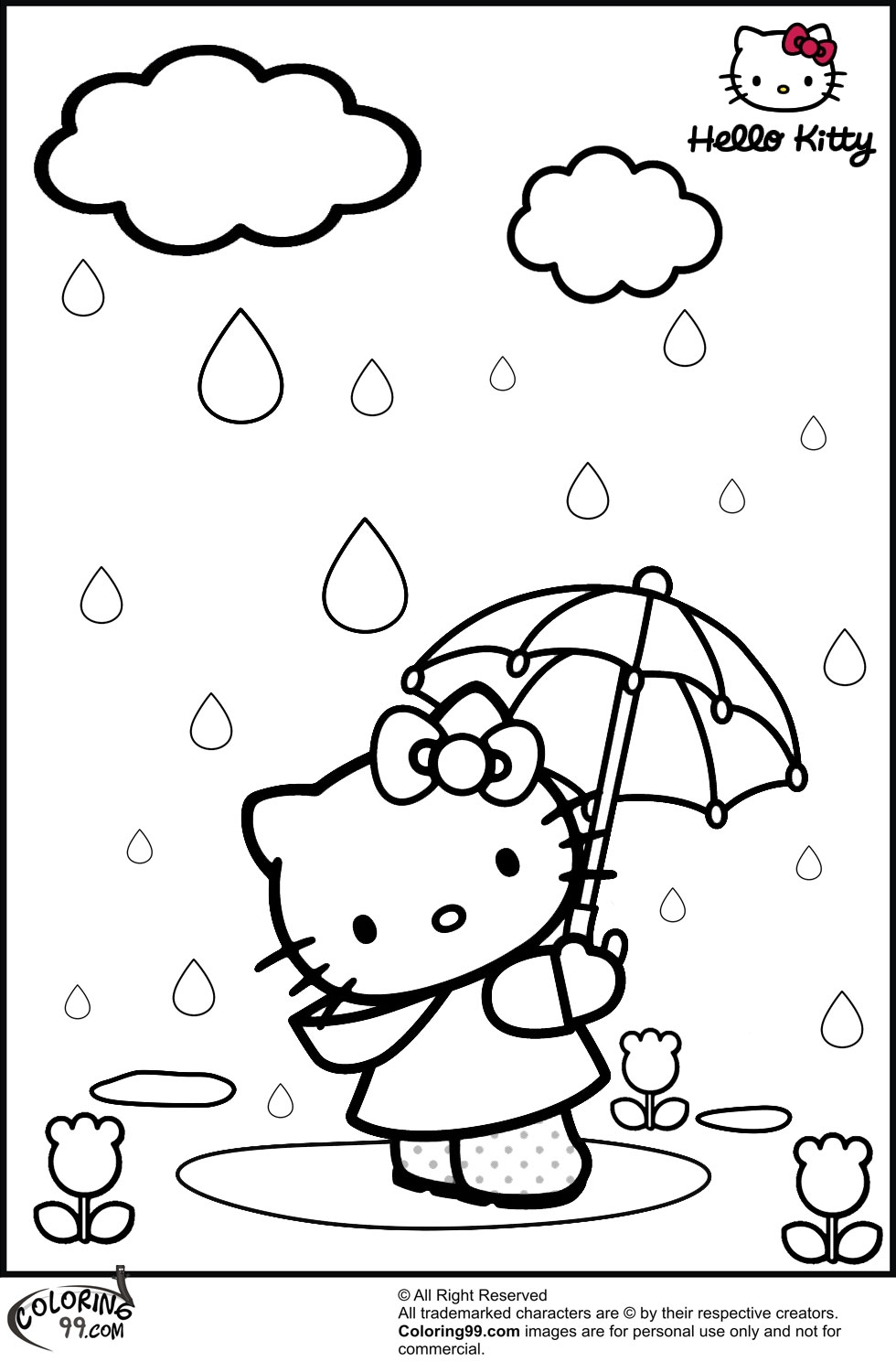 Coloring Pages Printable Hello Kitty