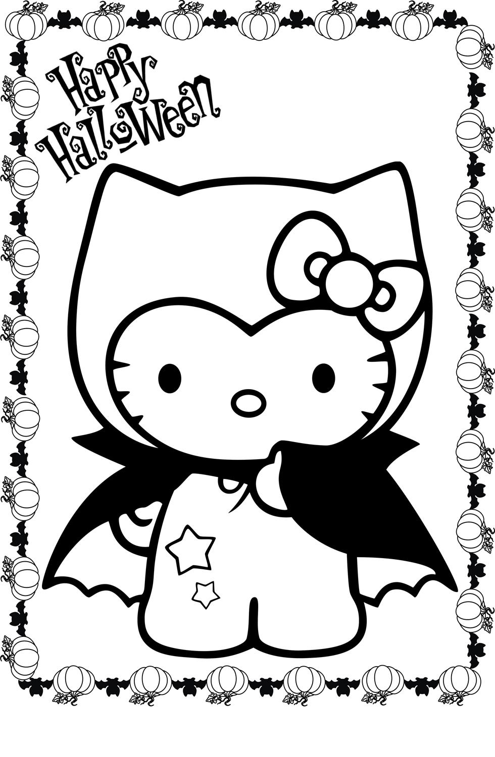 Hello Kitty Halloween Coloring Page Coloring Home