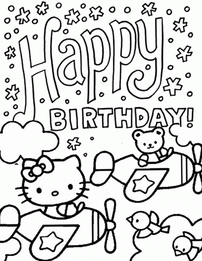 Hello Kitty Happy Birthday Coloring Page Printable Porn Sex Picture
