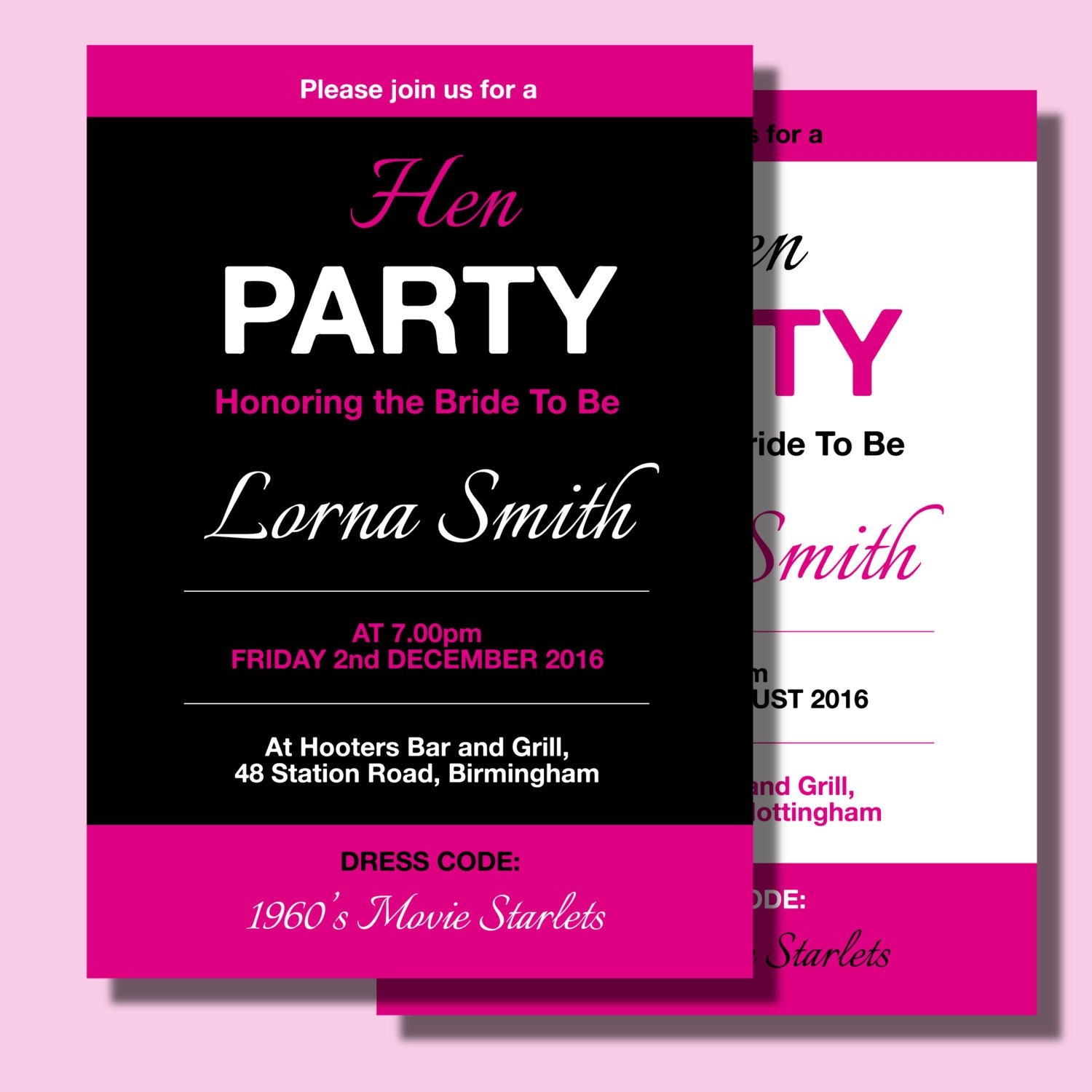 Hens Night Invite Template Printable Calendars AT A GLANCE