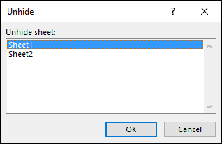hide worksheet in excel