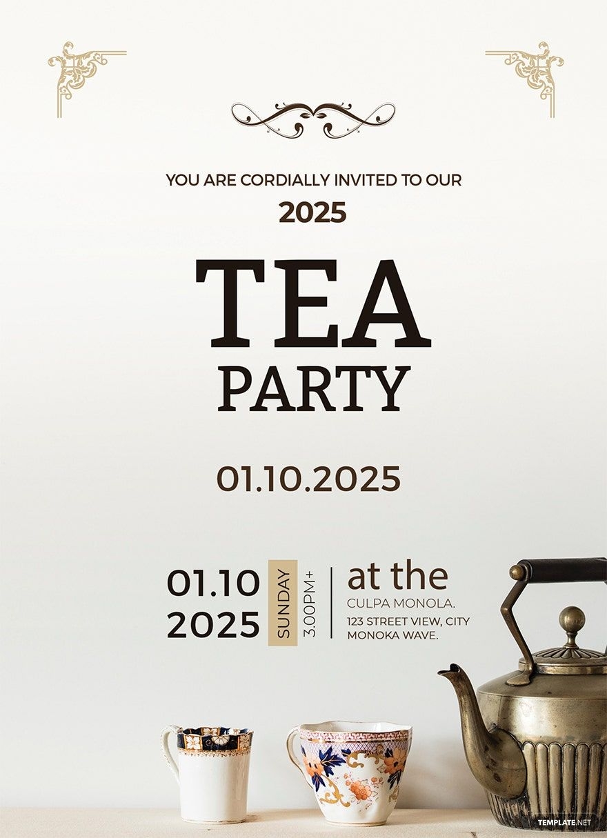 blank tea party invitation template free