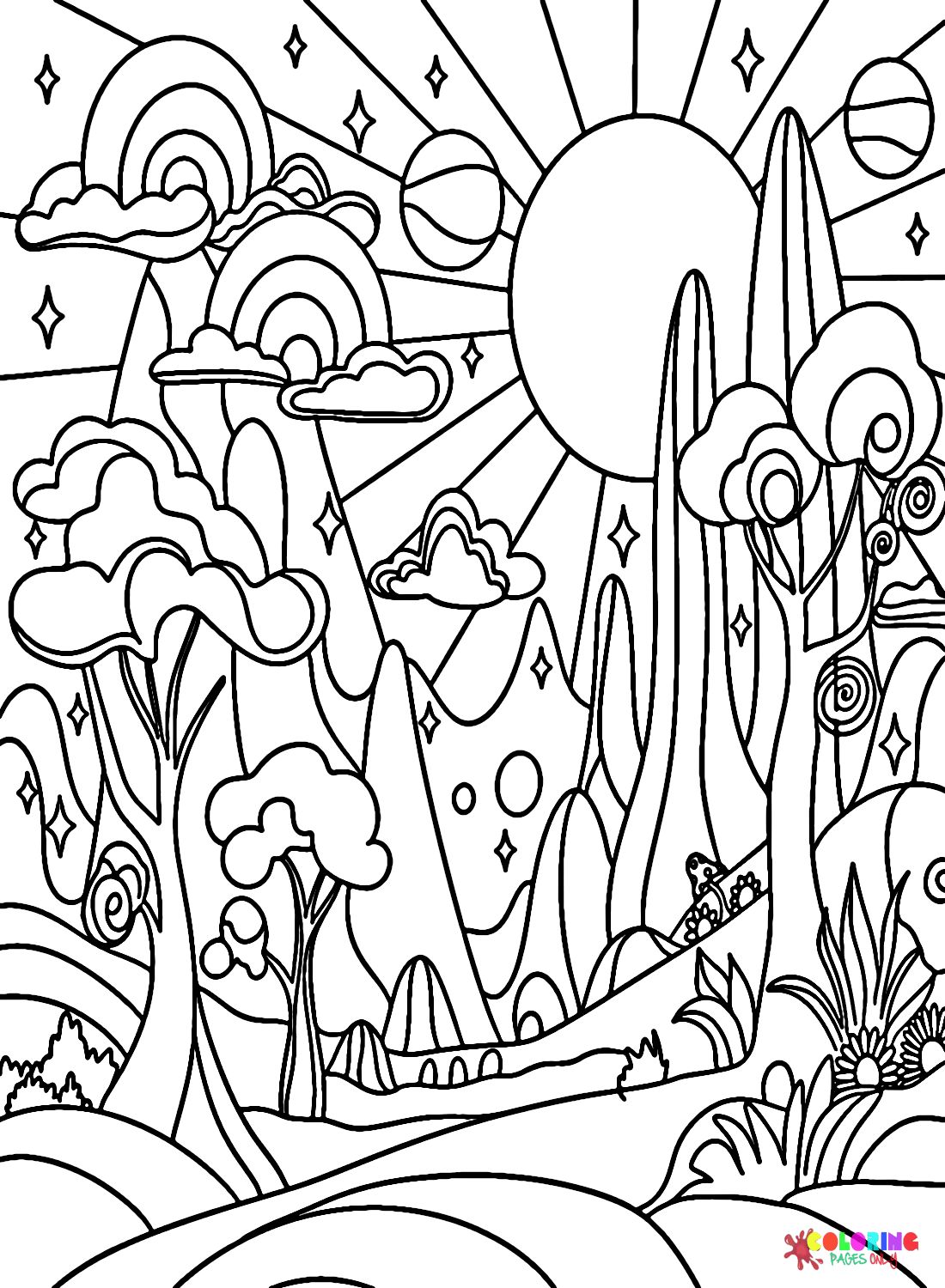hippie coloring pages free printable