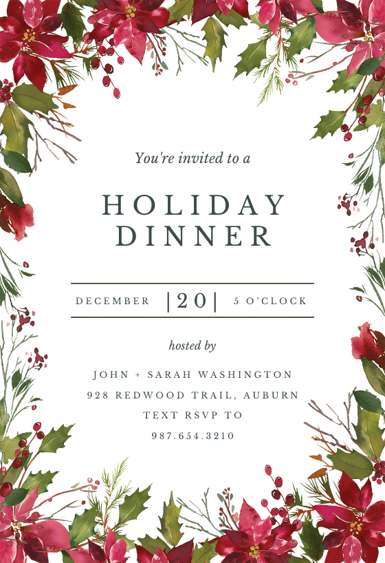Holiday Invite Template Free