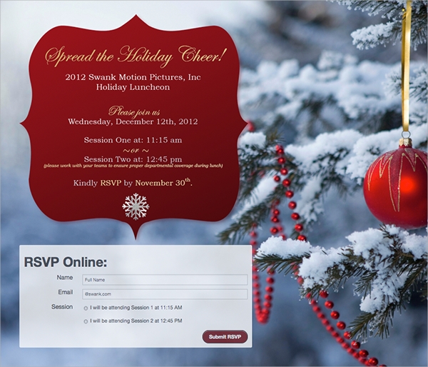 Holiday Lunch Invite Template
