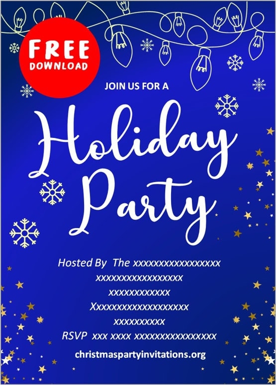 Holiday Party Invitations Templates Free Christmas Invitations