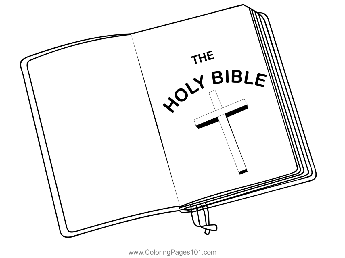 Holy Bible Coloring Page For Kids Free Christianity Printable 