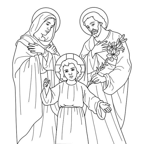 Holy Family Coloring Page Coloring Book 6000 Coloring Pages