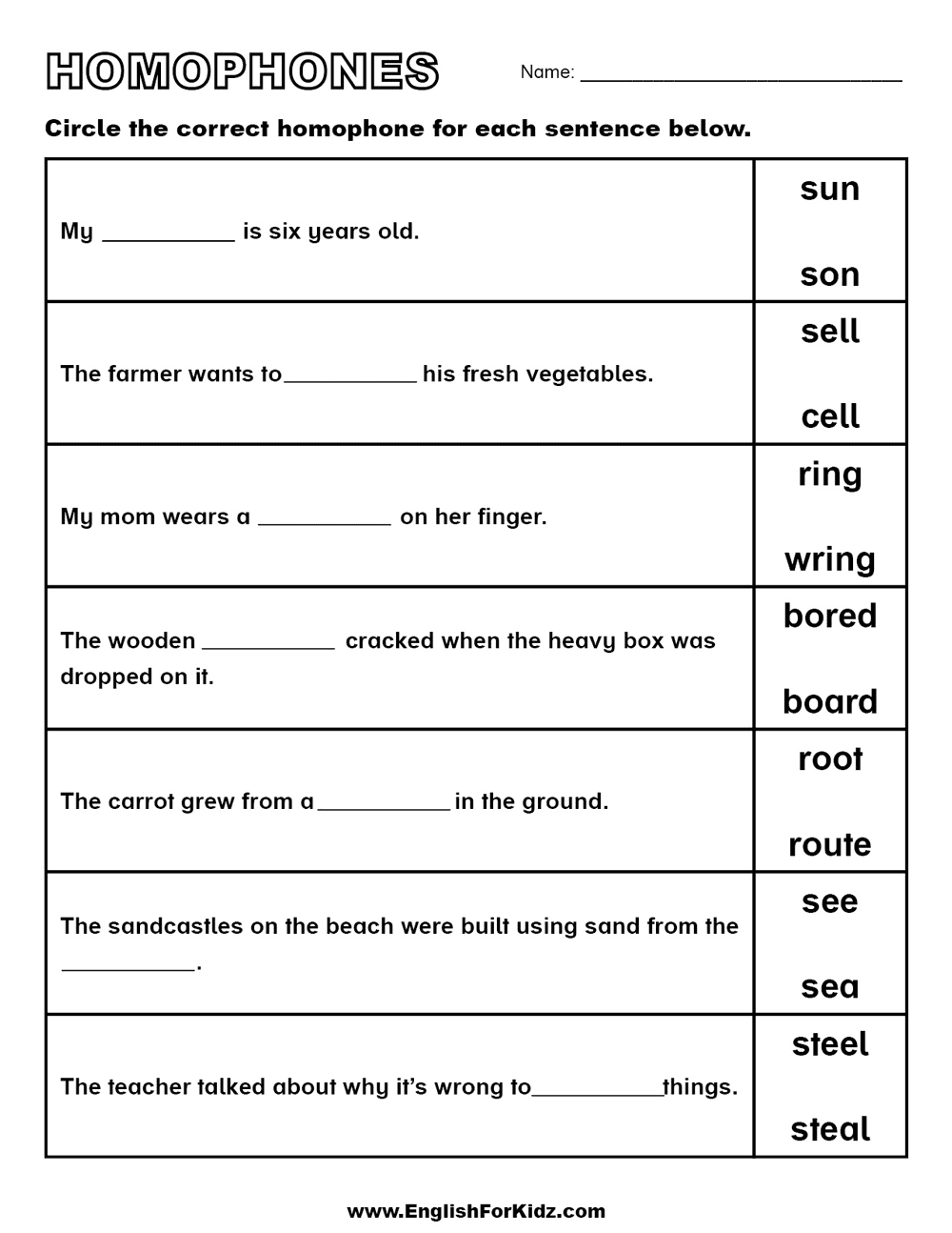 Homophones Worksheets PDF Engaging Exercises For Language Learning