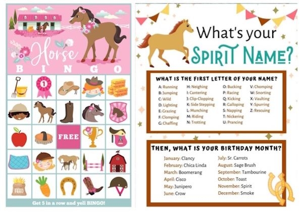 Horse Printable Games Etsy Worksheets Library