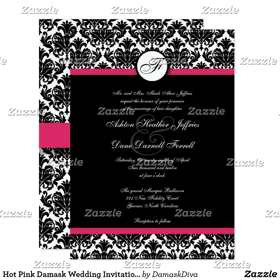 hot pink invitation template