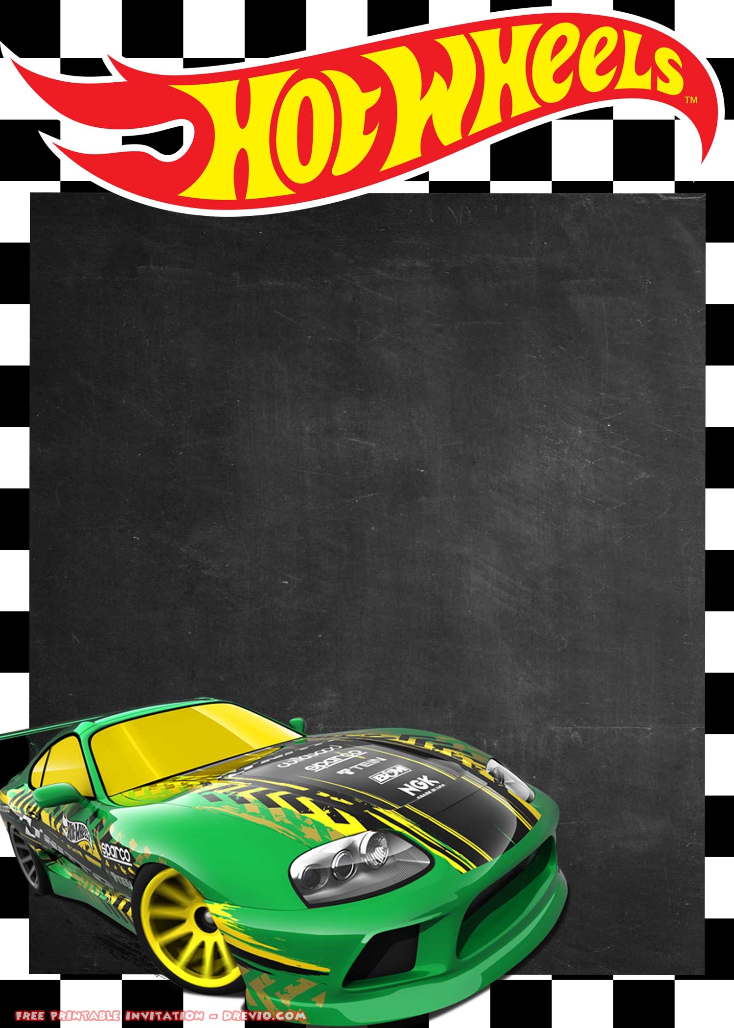 Hot Wheels Invitation Template