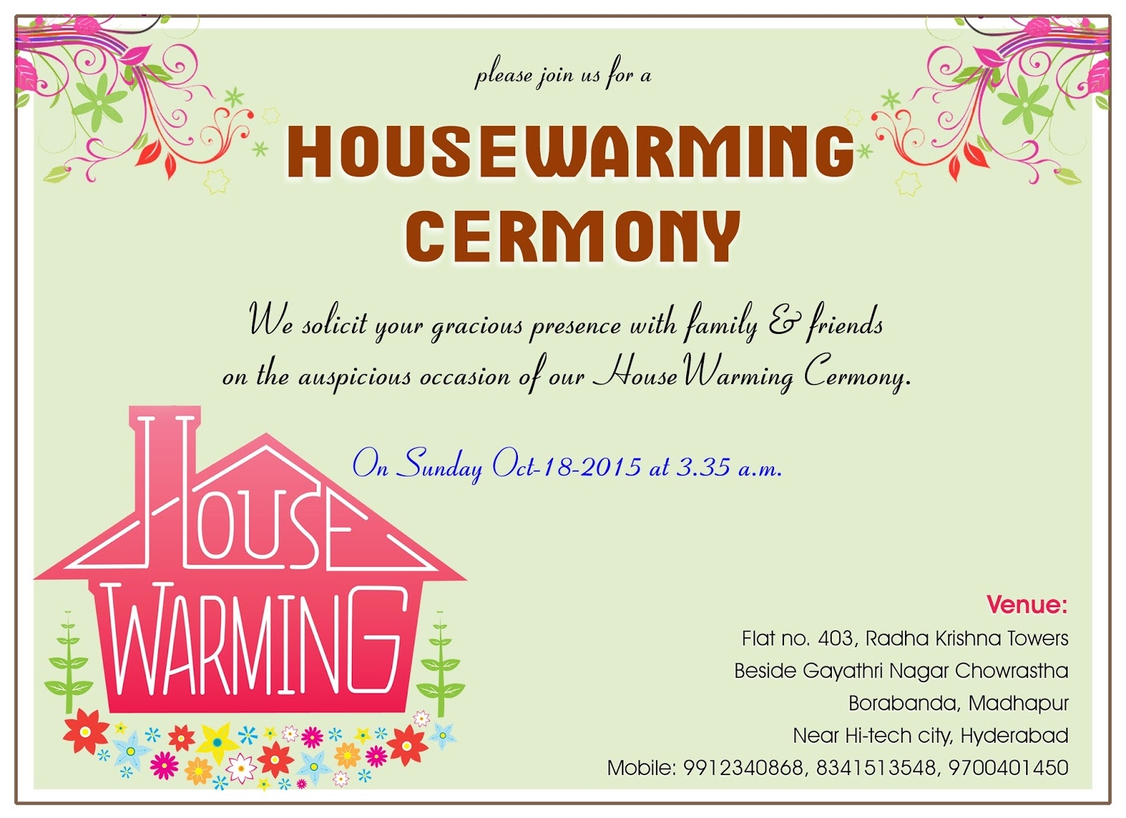 House Warming Invite Template