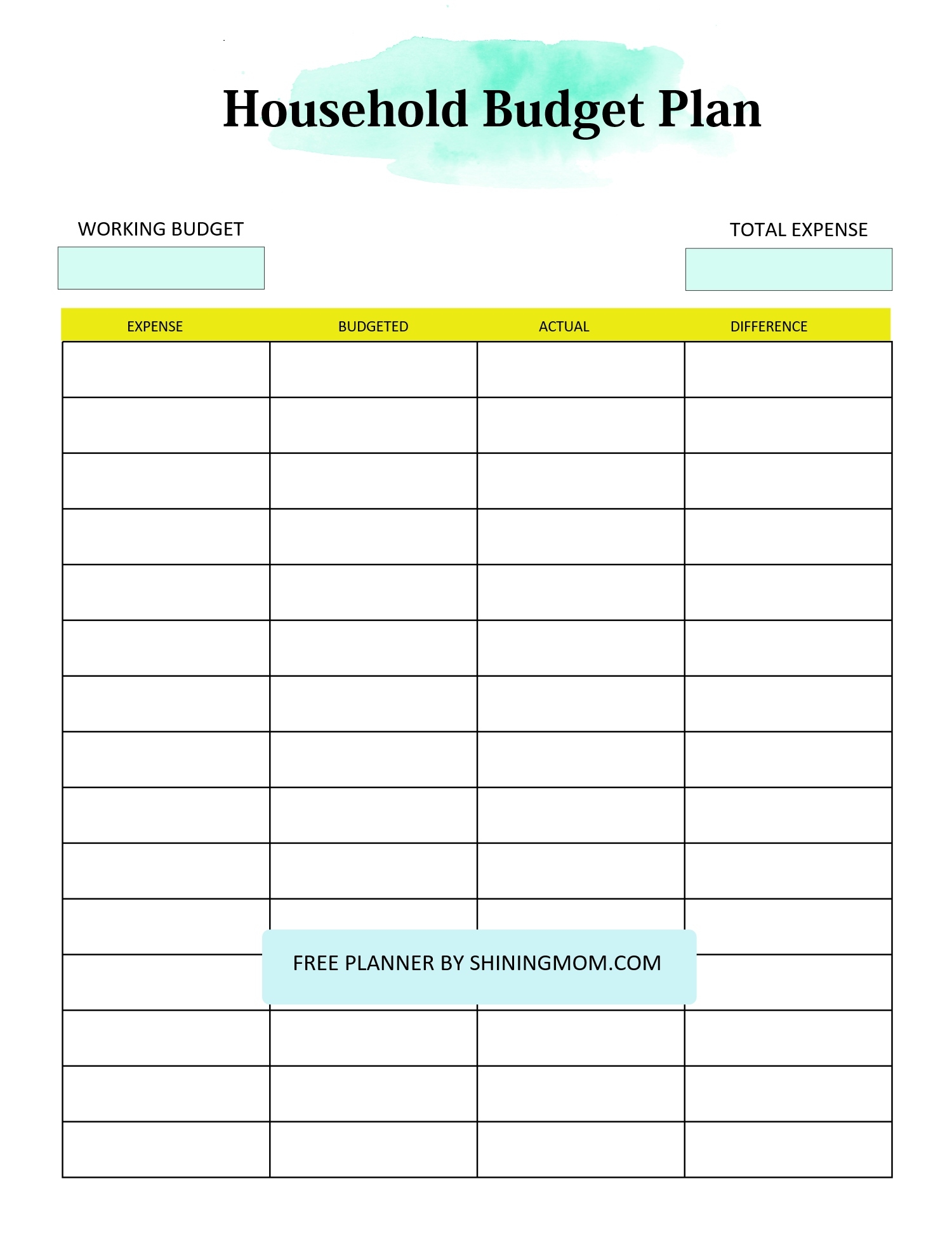 Household Budget Planner Free Templates To Help You Save More 