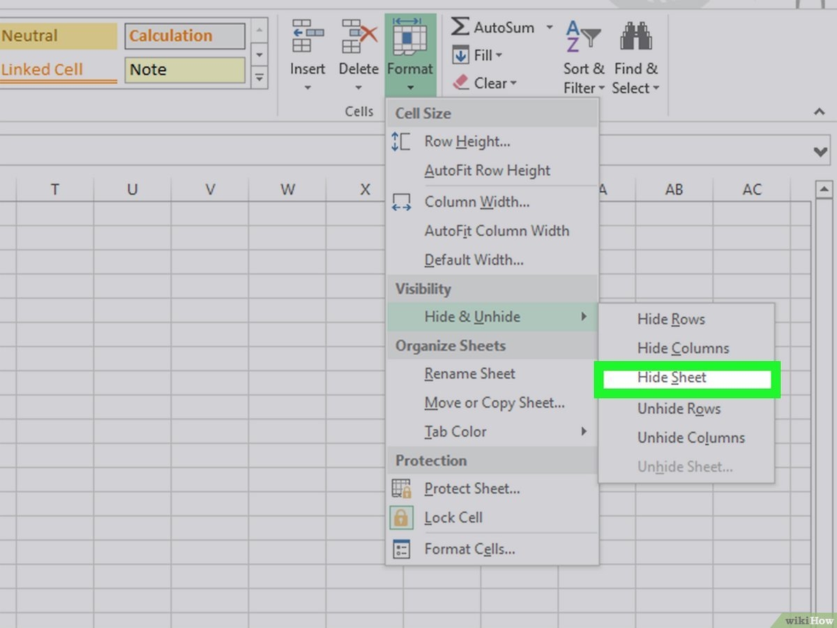 excel hide a worksheet