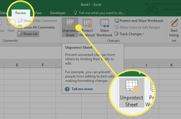how to unprotect a worksheet