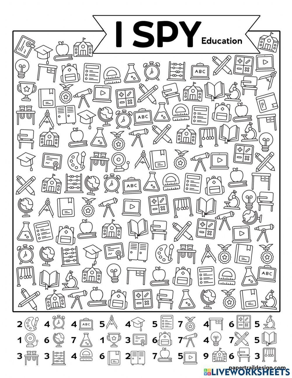 I Spy Worksheet For 1 6 Live Worksheets Worksheets Library