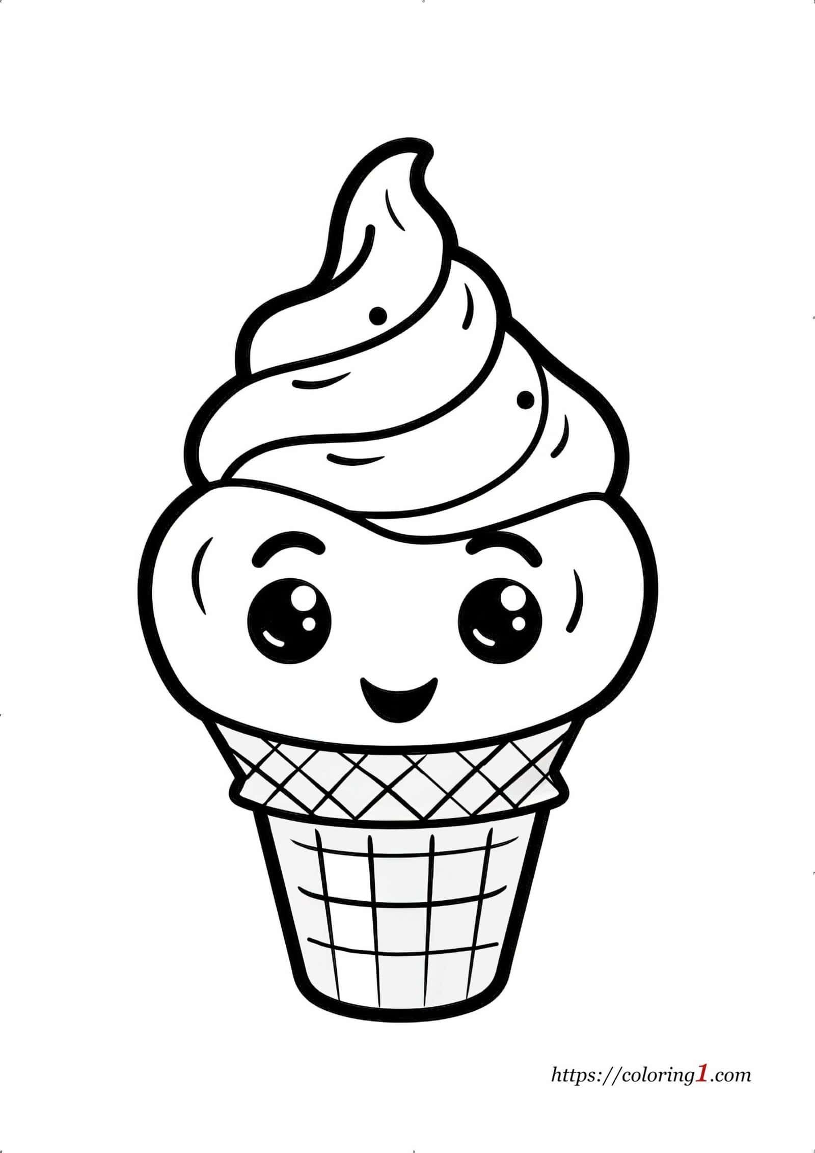 Ice Cream Cone Coloring Page