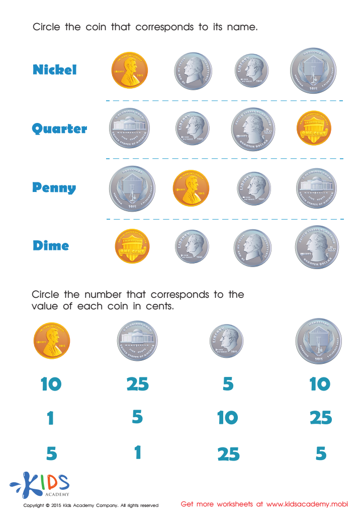 Identifying Money Worksheets Worksheets For Kindergarten
