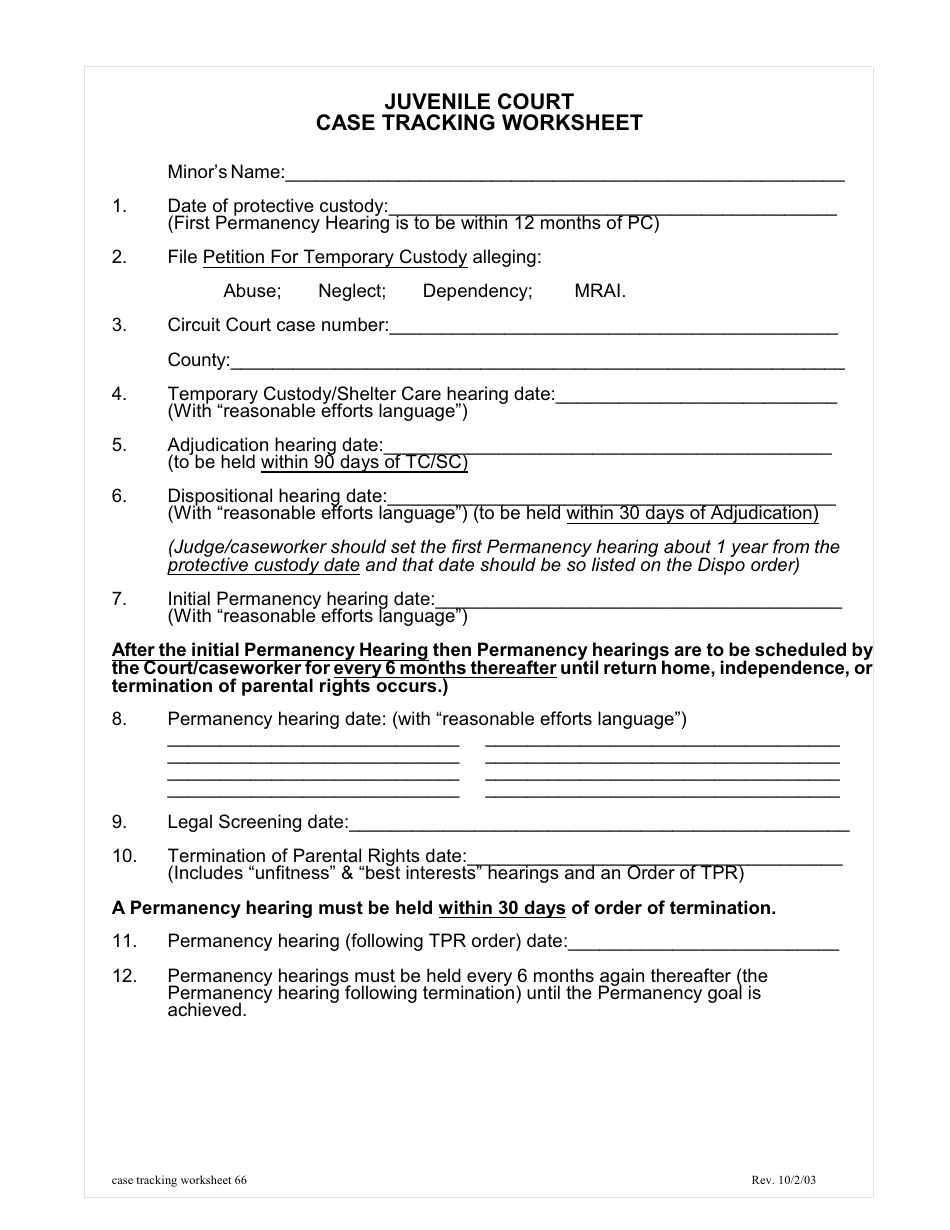 Illinois Case Tracking Worksheet Fill Out Sign Online And Download