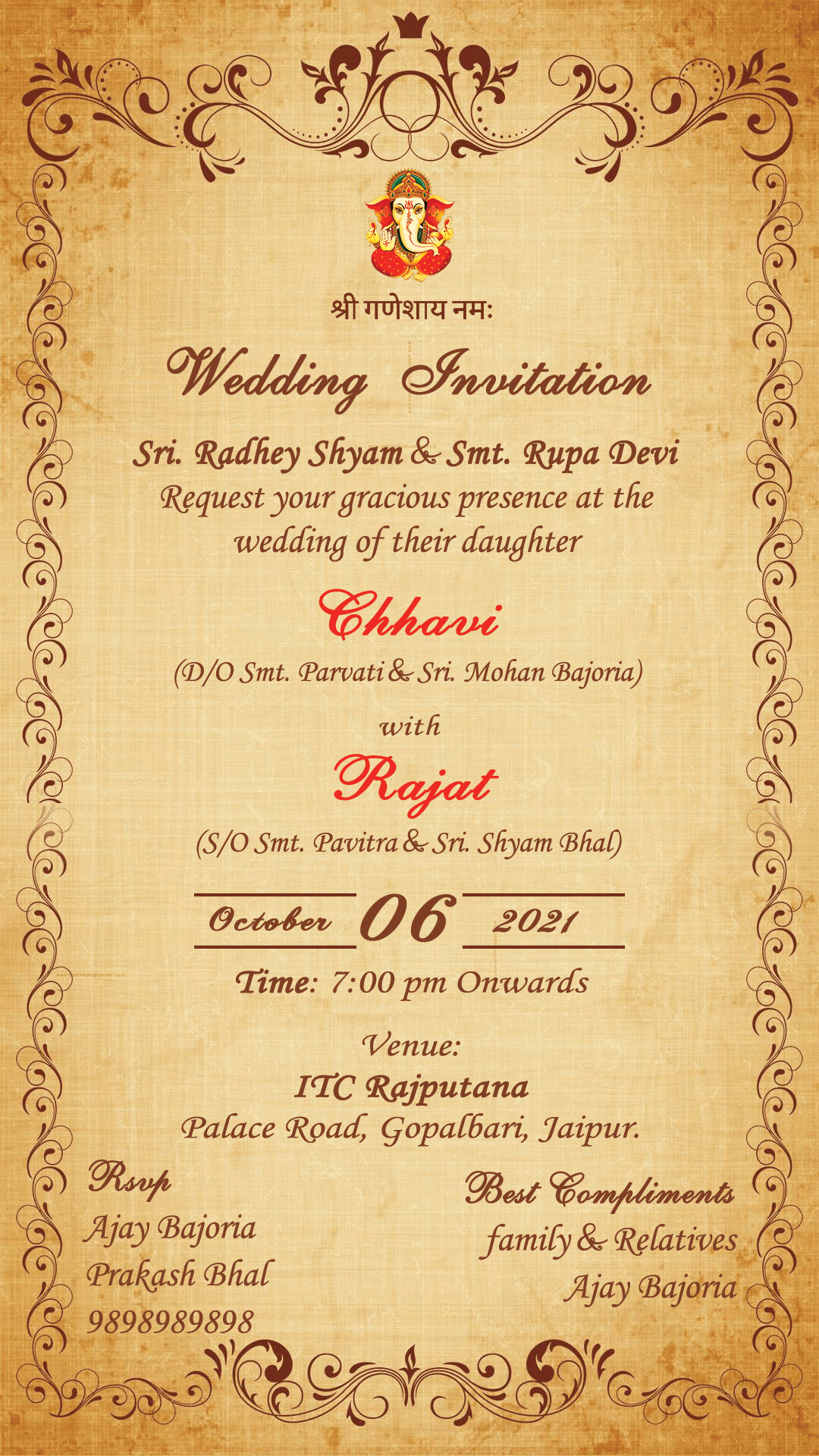 Indian Wedding Invitation Template Elegant Wedding In Vrogue co