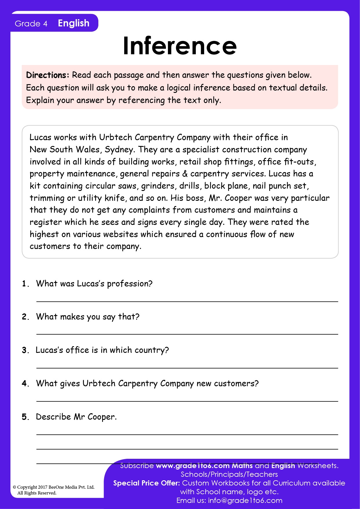 Inference Activities Resources For 4th Grade Worksheets Library