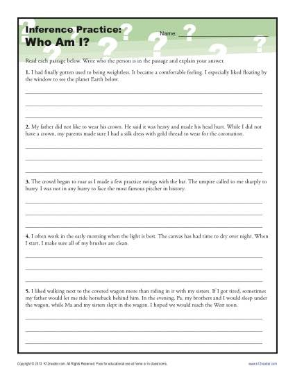 Inferences Worksheet 7 Reading Activity Worksheets Library