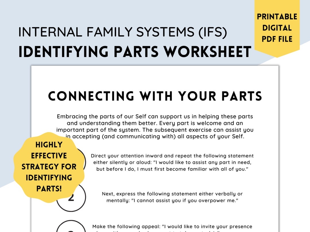 Internal Family Systems IFS Worksheets And Handouts By Trauma 