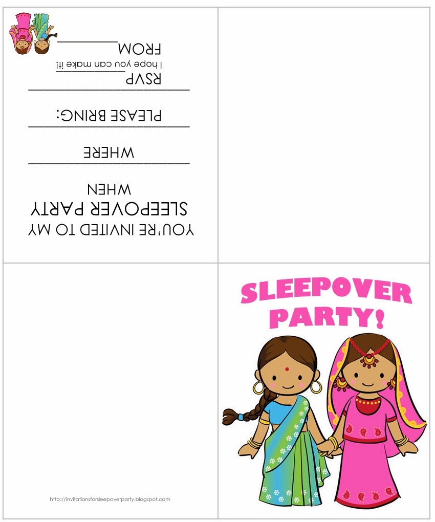 INVITATIONS FOR SLEEPOVER PARTY