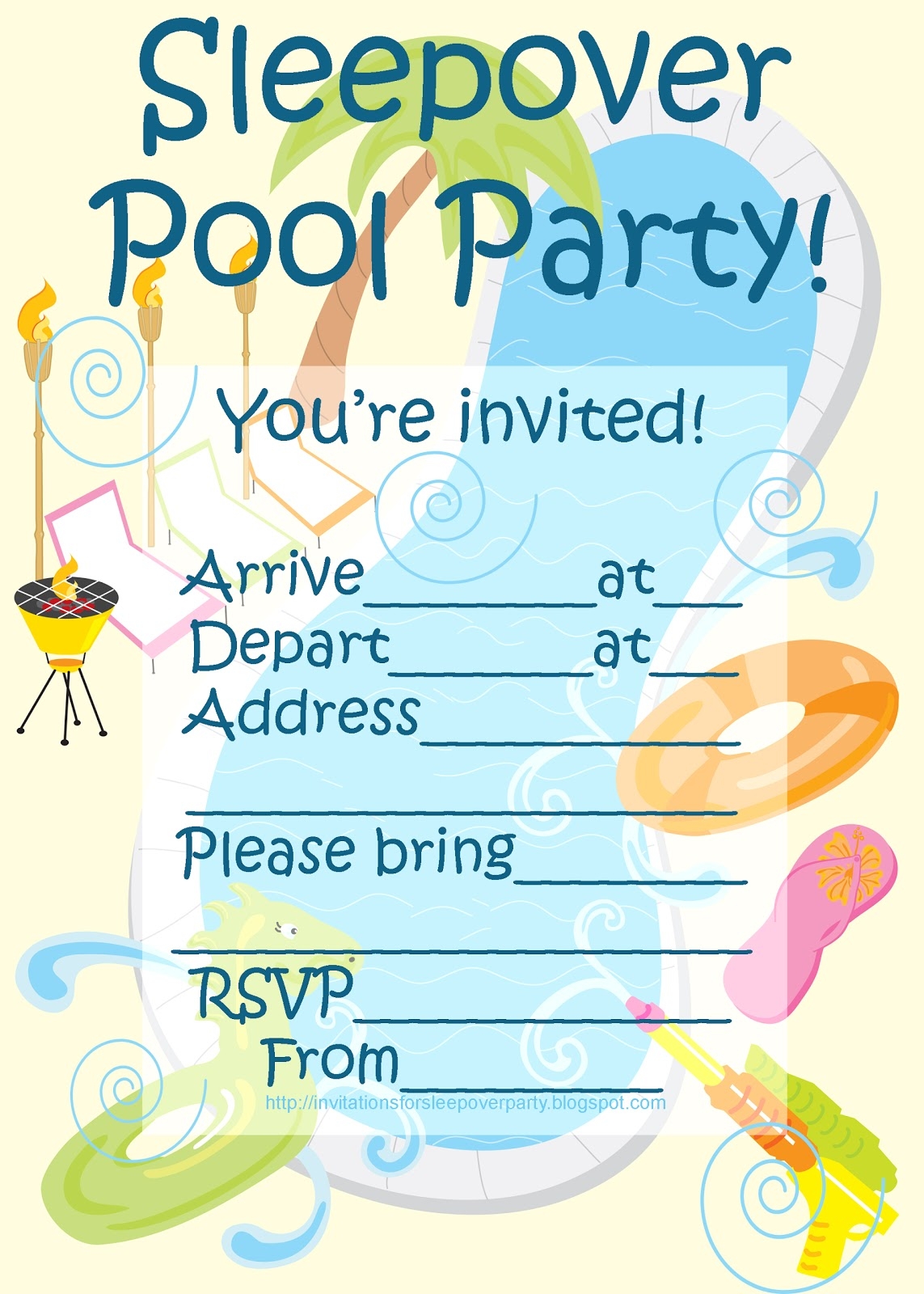 invitations for sleepover party templates