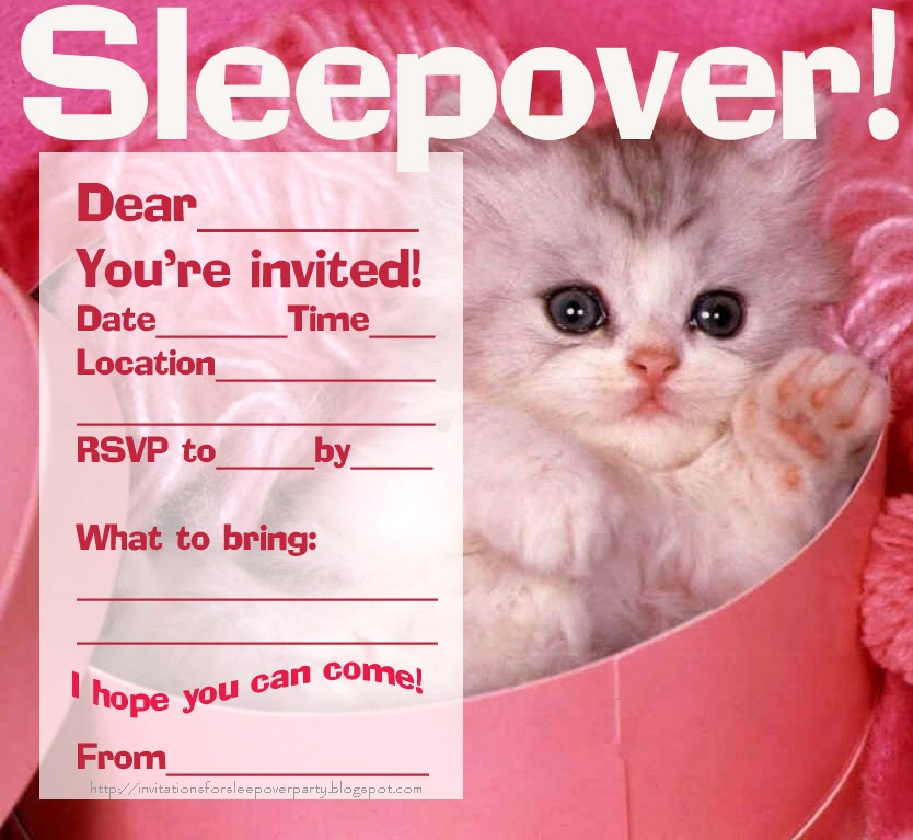 INVITATIONS FOR SLEEPOVER PARTY