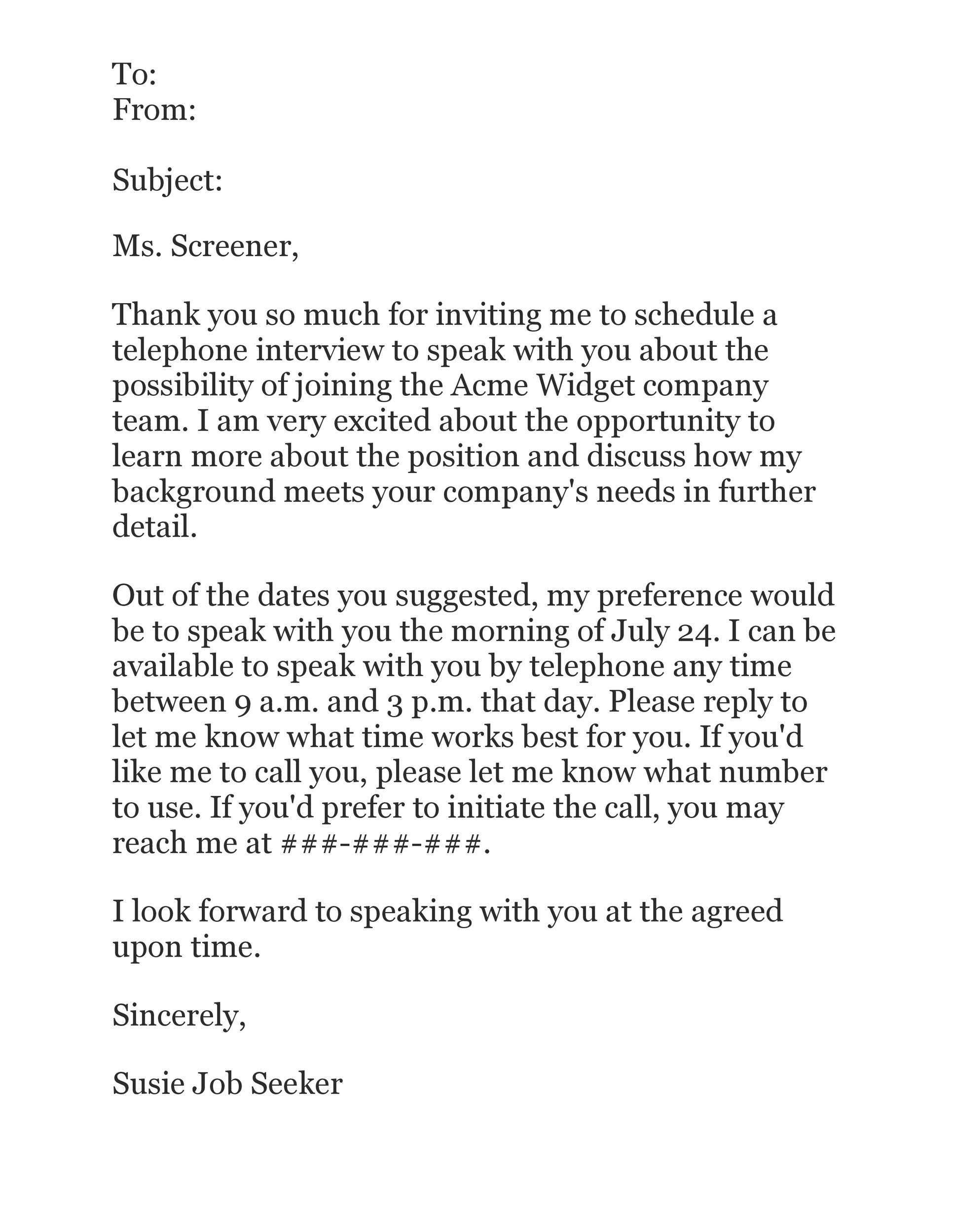 Invite To Interview Email Template