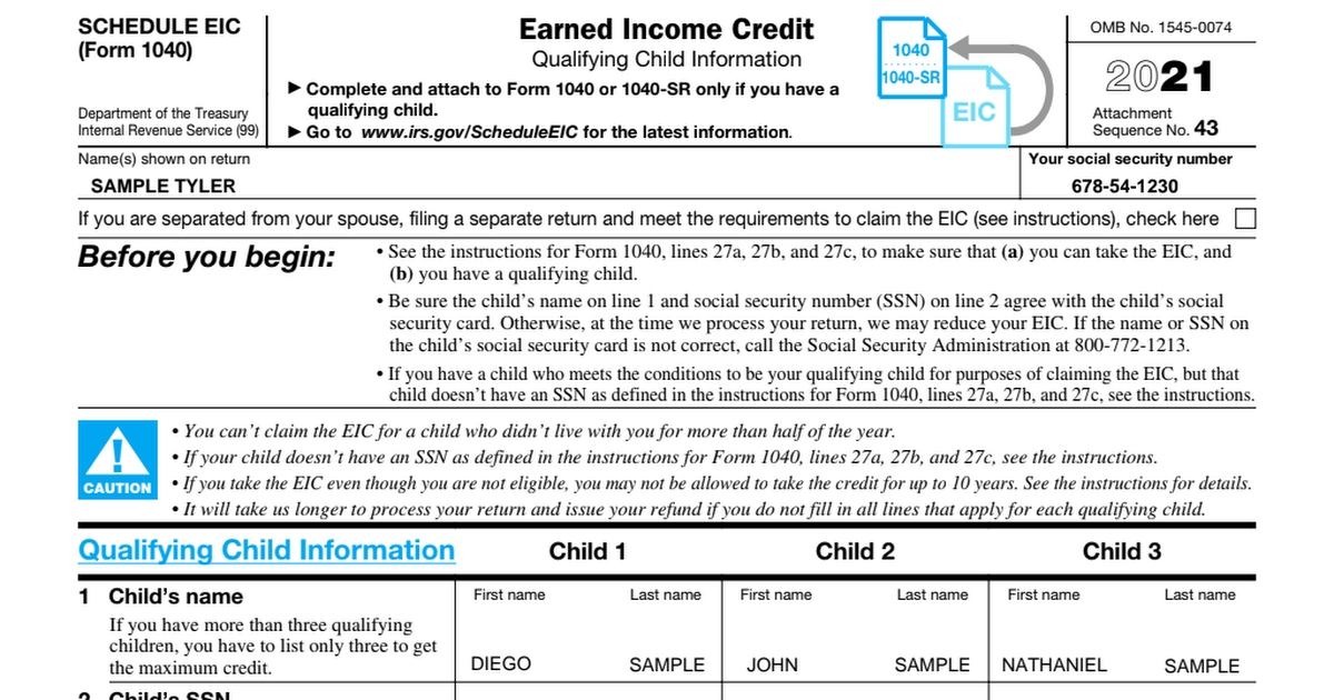 eic worksheet