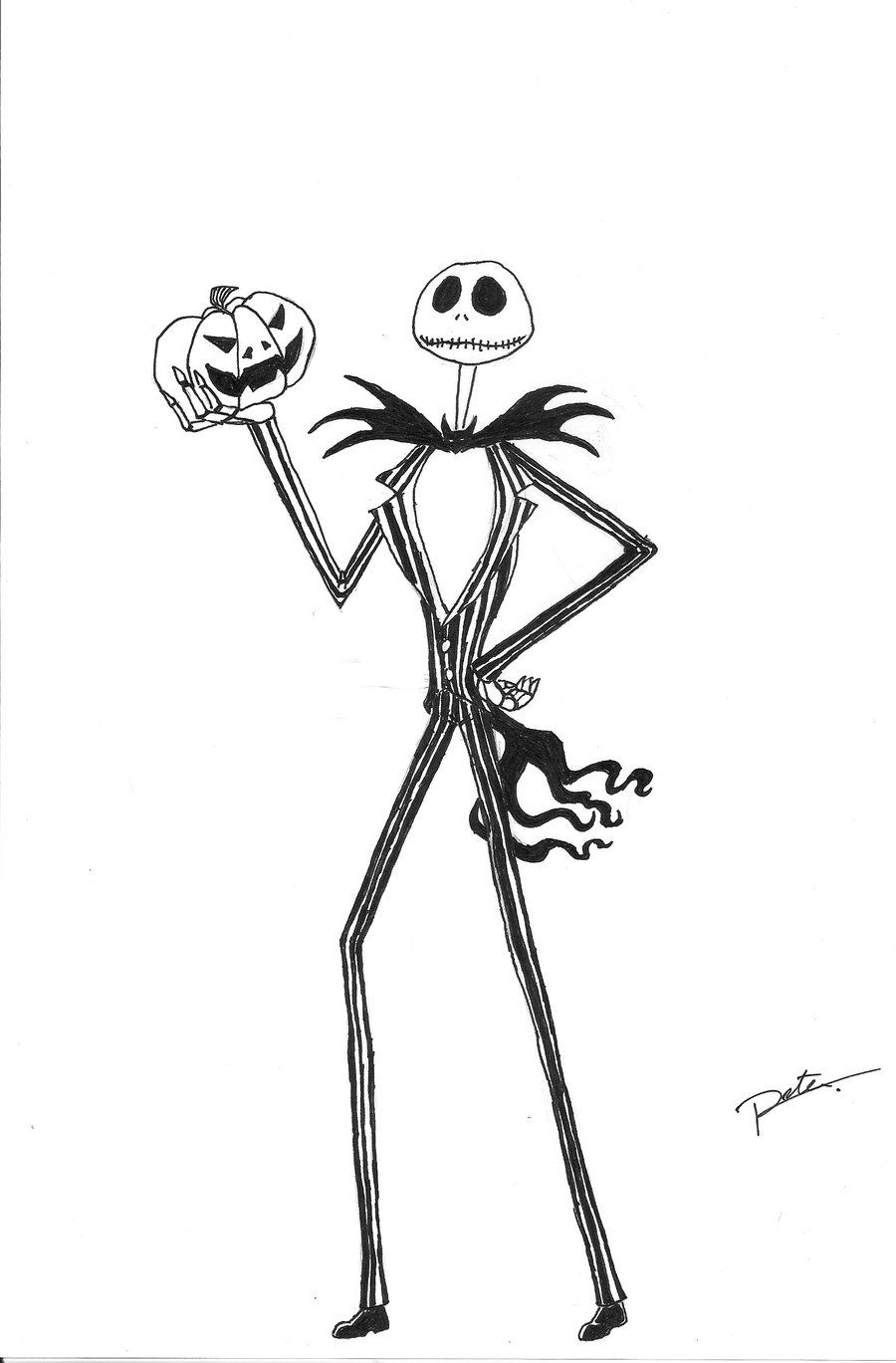 Jack Skellington Coloring Page Coloring Home