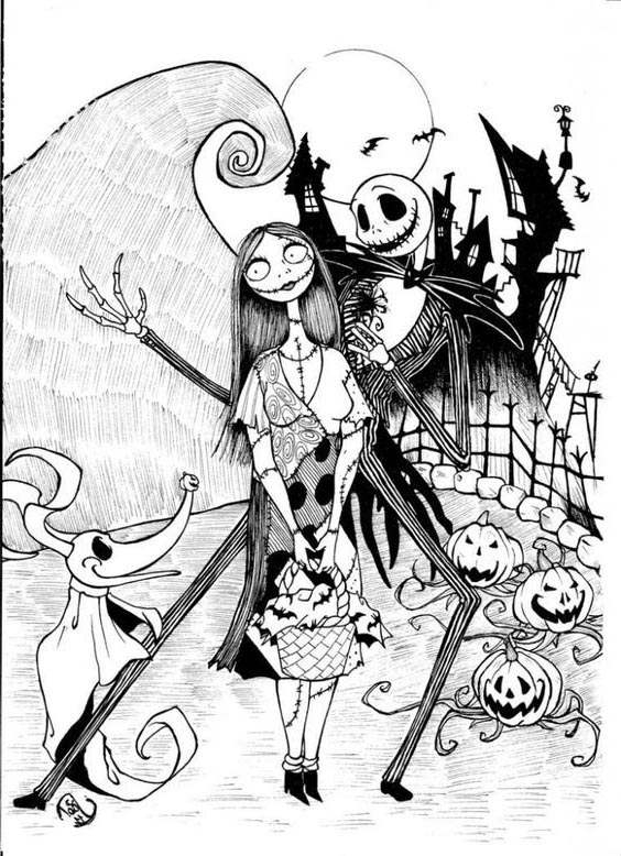 Jack Skellington Coloring Pages Halloween Free Printable Coloring Pages