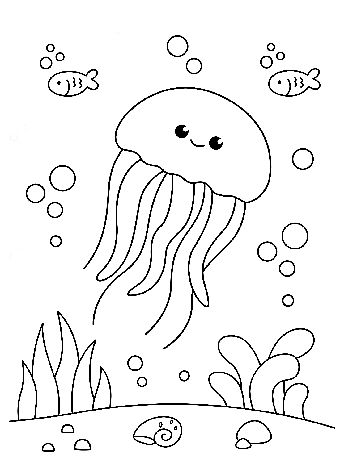 Jellyfish Coloring Page Free Printable Coloring Pages