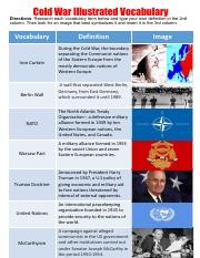 Jessica Lozoya Cold War Illustrated Vocabulary pdf Cold War 