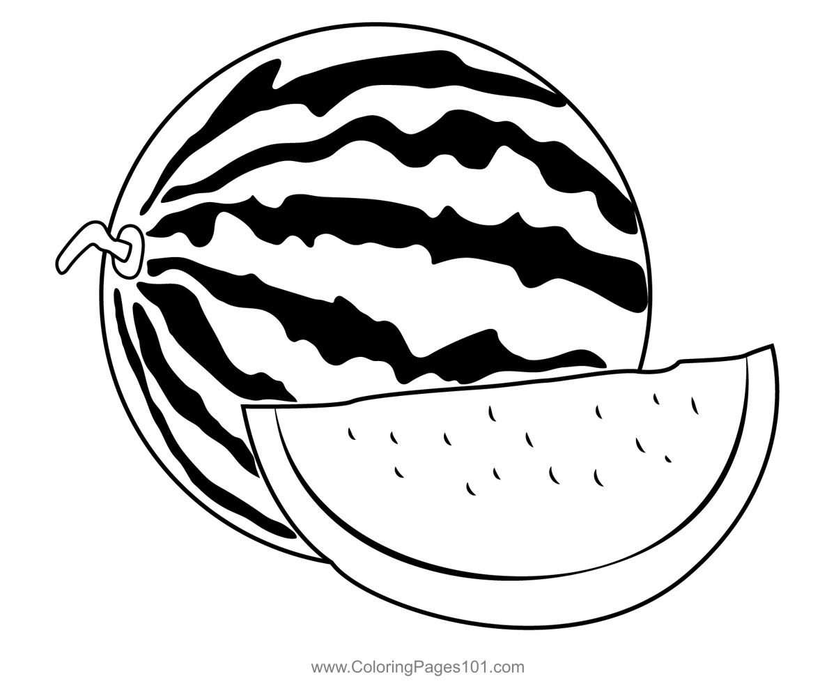 Juicy Watermelon Coloring Page For Kids Free Watermelon Printable 