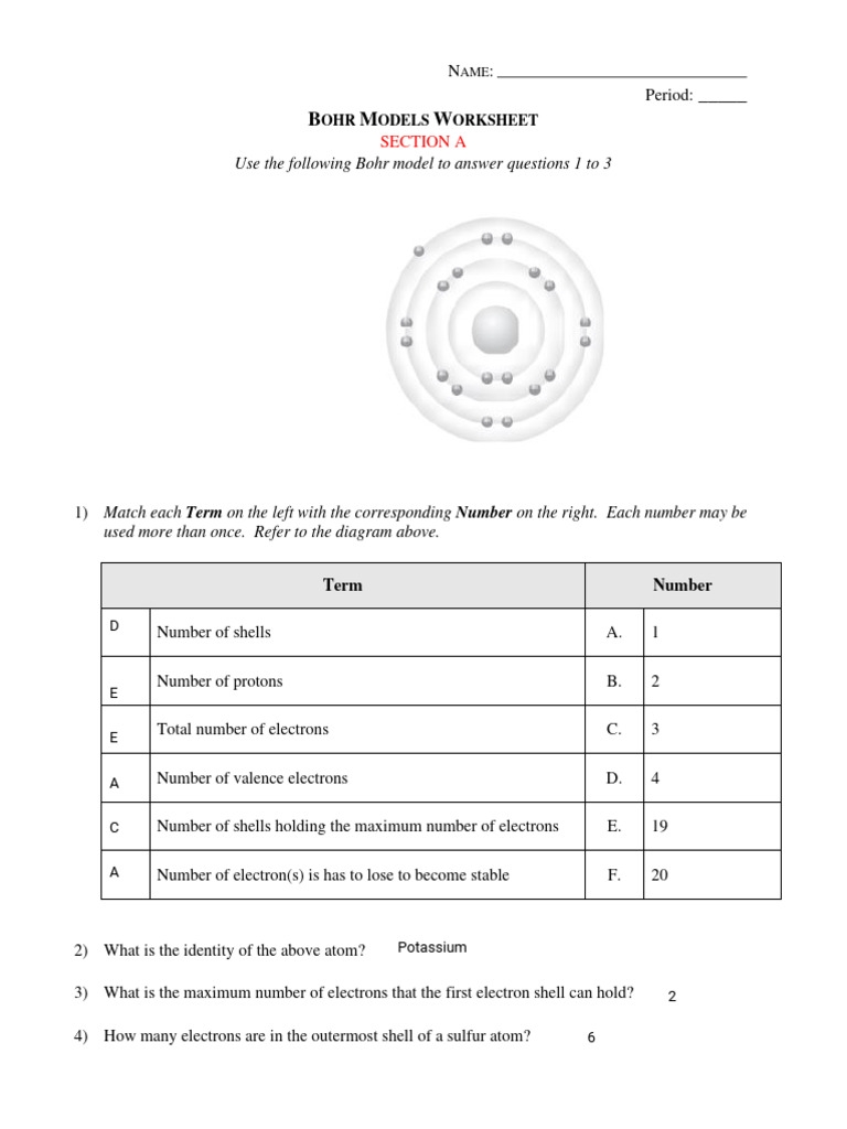 Kami Export Ali Husain W BohrModelsWorksheet Download Free 